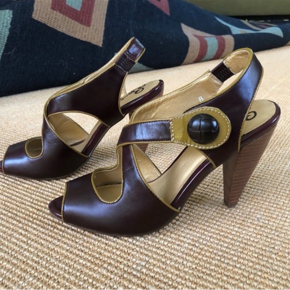 Seychelles Retro Two-Tone Leather Heels Size 8 - Picture 2 of 6